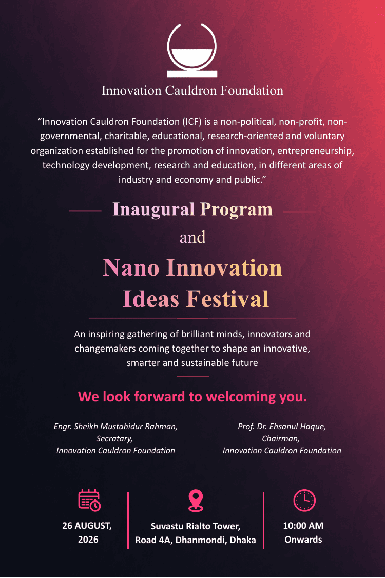Official poster for the ICF Inaugural Program and Nano Innovation Ideas Festival